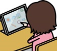 女性タブレット